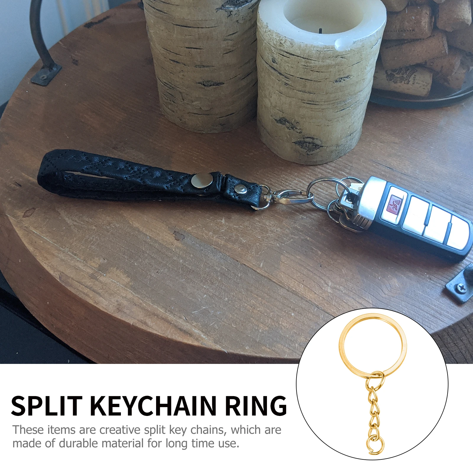 

10pcs Metal Split Key Rings Diy Keychain Charms Small Lightweight Bright Electroplated Durable Keychain Accessories For Bag