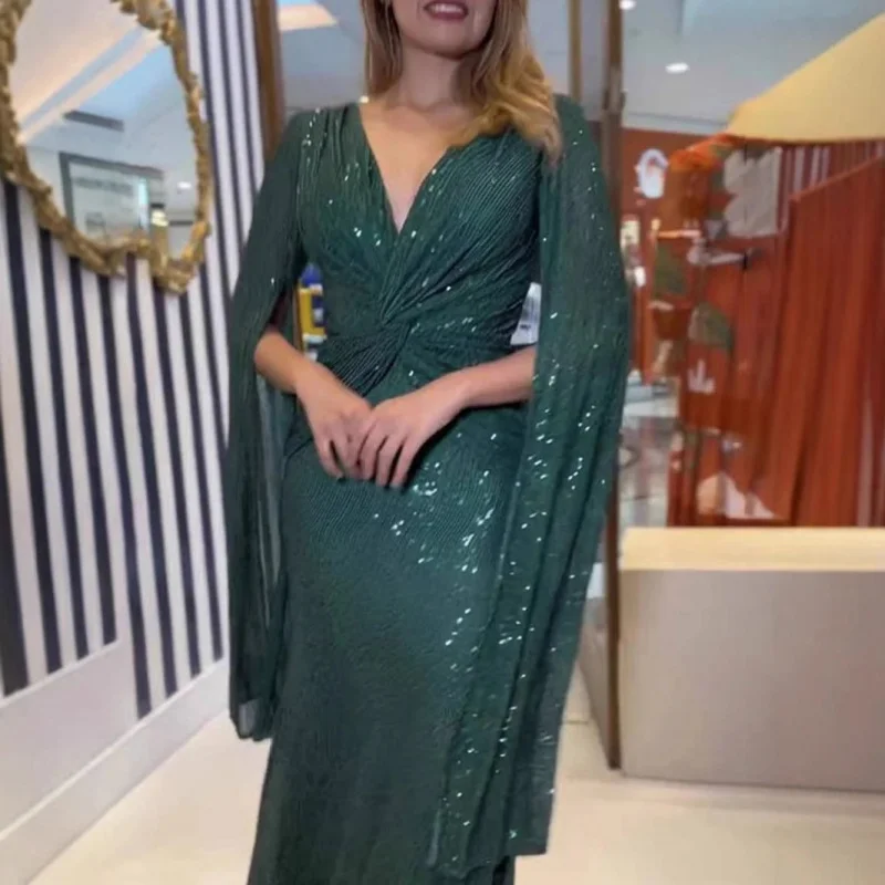 Party sequin dress, evening red gown