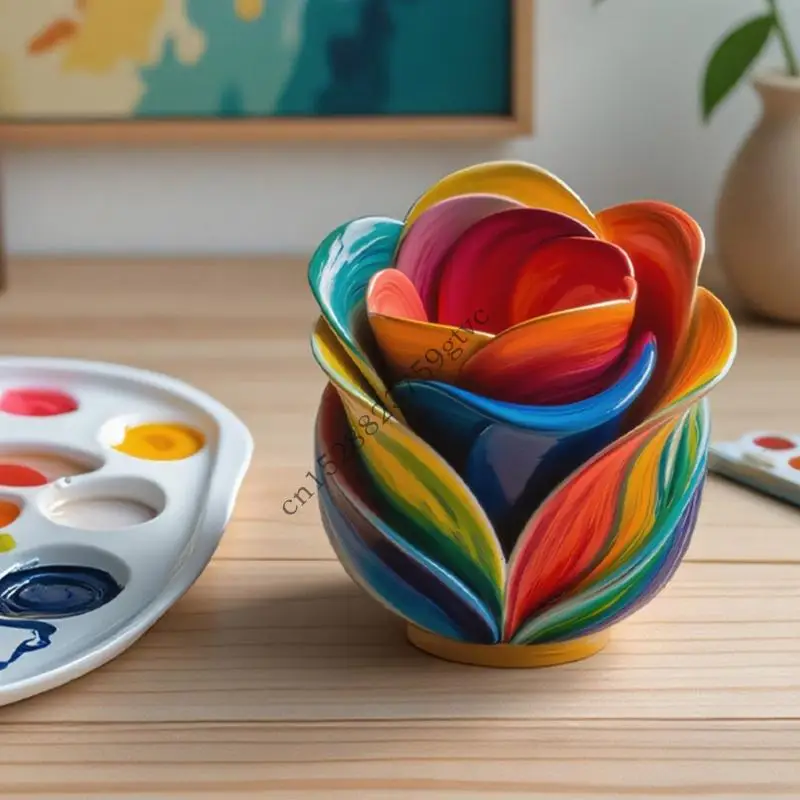 D0UF تصاميم قالب وعاء الزهور السيليكون للديكور اليدوي والحرف الفنية