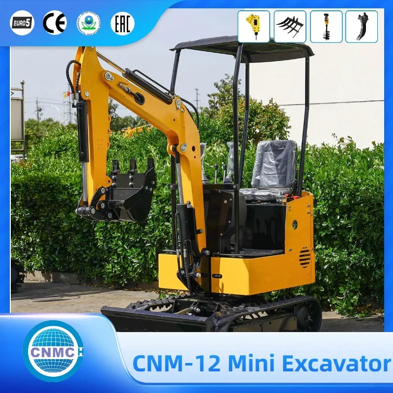 CNM-12 Mini Excavator Compact Crawler Mini Digger Multifunctional High-performance Easy to Operate Farm Garden Made in China