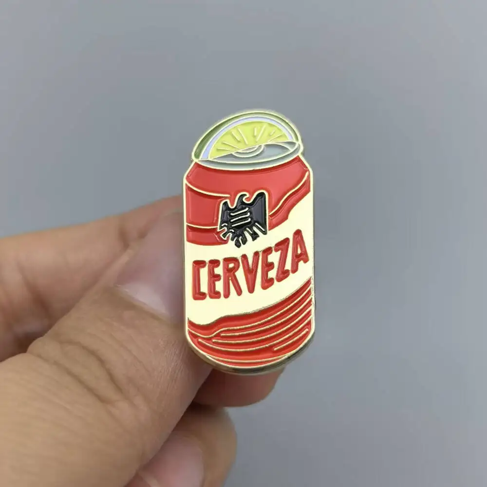 Cute Eagle Cerveza Enamel Pins Drinking Beer Brooches Badges Lapel Pins Fashion Jewelry Clothing Accessories Friends Gift