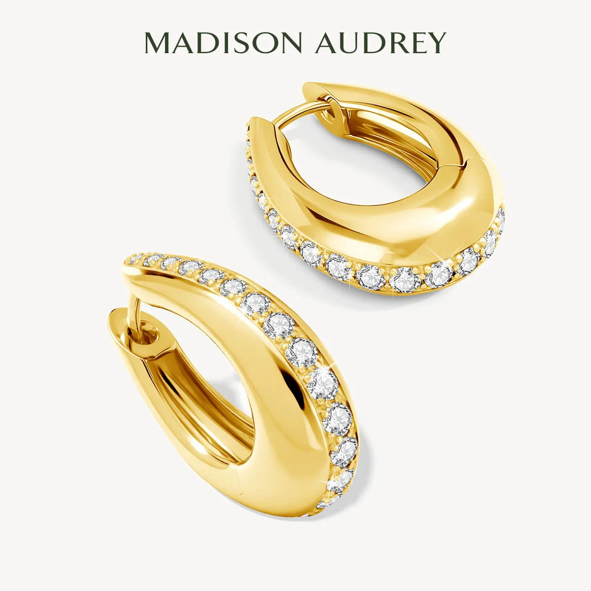 

Trendy Full Moissanite Huggies Hoop Earrings for Women 18K Gold Plated Original 925 Sterling Silver Hypoallergenic Jewelry