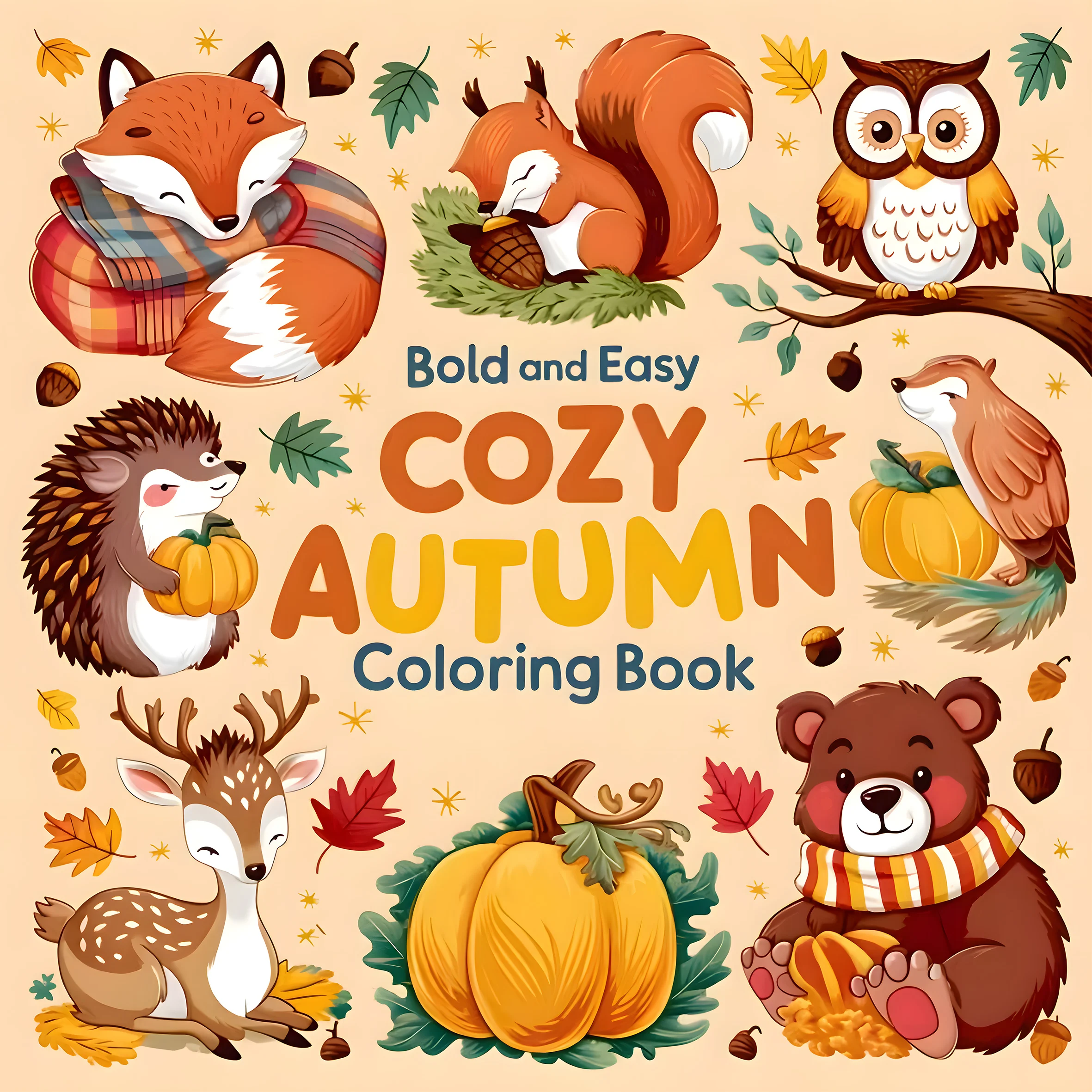 Cozy Autumn Coloring Book for Adults Featuring Cute Cozy Daily Activities for Relaxation (Cozy Spaces Coloring)