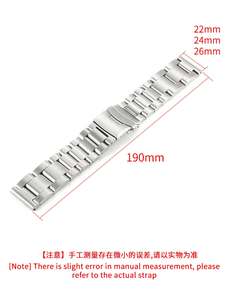 Cinturini in acciaio inossidabile solido Anti-allergia per Panerai Diesel Fold Buckle Seiko Citizen Casio Watch Strap 22 24 26mm