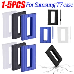Funda protectora de silicona para Samsung T7, carcasa con cordón, unidad de estado sólido portátil, antiarañazos