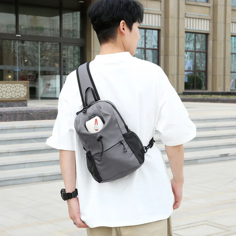 Boys slant across the mobile phone water bottle storage ultra light cross body chest bag leisure backpack men and women