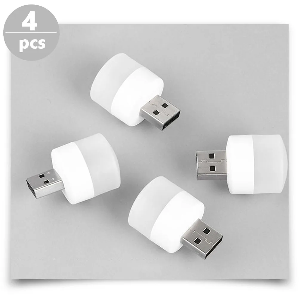 4 Pezzi di Lampade Notturne LED Creative a Innesto, Lampada da Scrivania Semplice, Luce Portatile USB a Risparmio Energetico per Uso Domestico