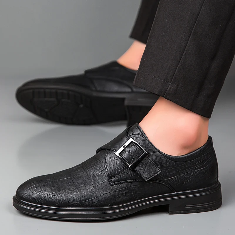 Heren Klassieke Formele Leren Casual Schoenen Voor Heren Gesp Feest Bruiloft Loafers Mocassins Mannen Rijden Flats Zapatos De Hombre