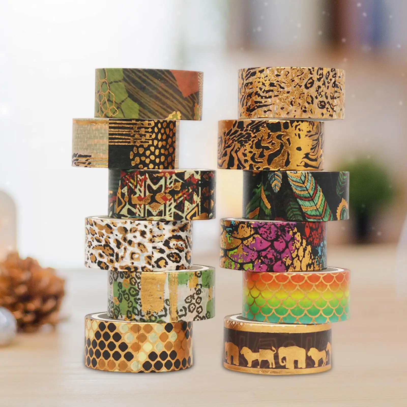 12x Washi Tapes Masking Tapes DIY Supplies Accessories Ornament Stickers for Birthday