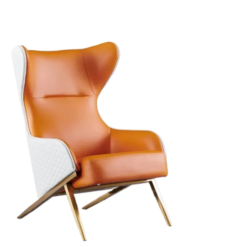 Modern Leather Stainless Steel Legs Home Furniture Accent Leisure Chair with Living Room Furniture Armrests