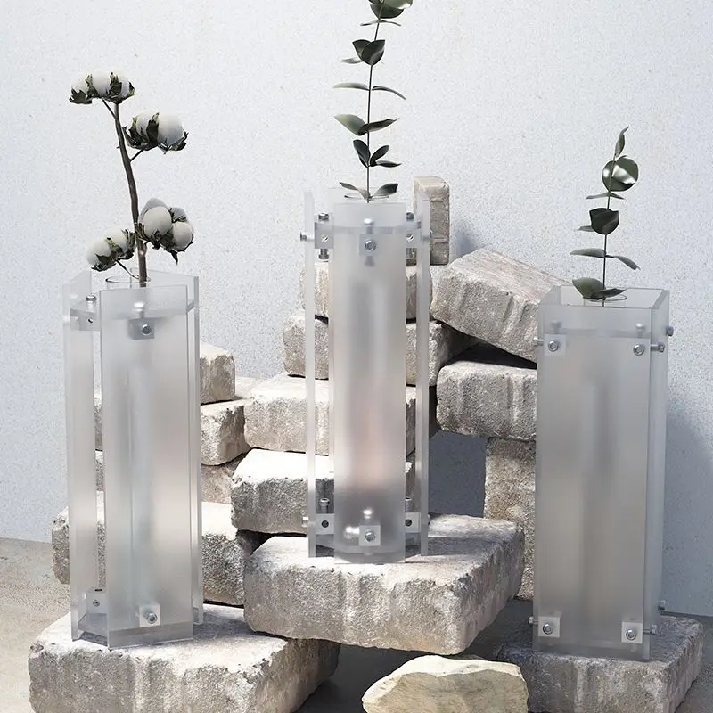 مزهرية زجاجية على شكل نباتات مائية إبداعية، مزهرية زجاجية من الأكريليك البلوري، تشكيلة زهور، فجل أخضر مائي