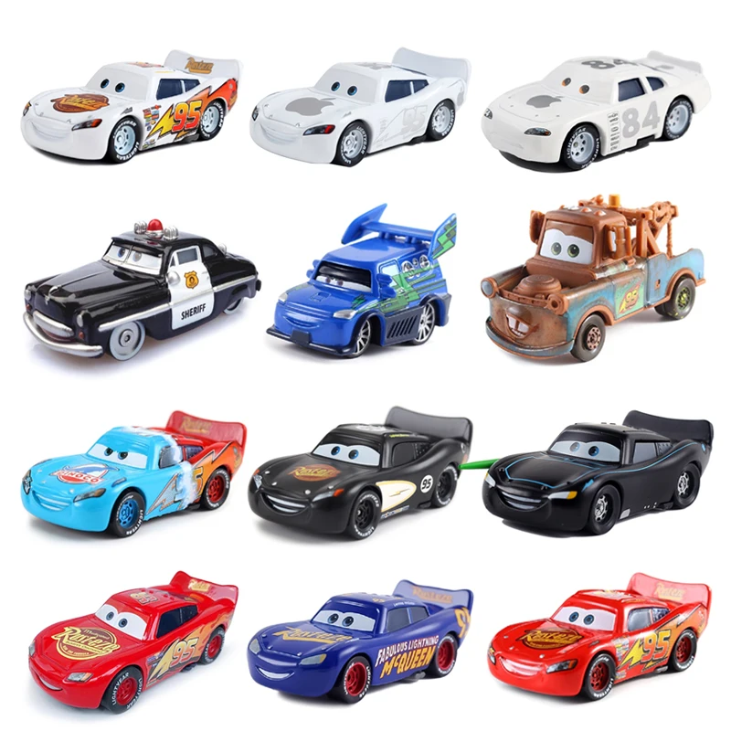 Disney Pixar Cars 2 3 Lightning Mcqueen Mater Sheriff Collectible Metal Alloy Diecast Mini Toy Cars Models Boy Gift