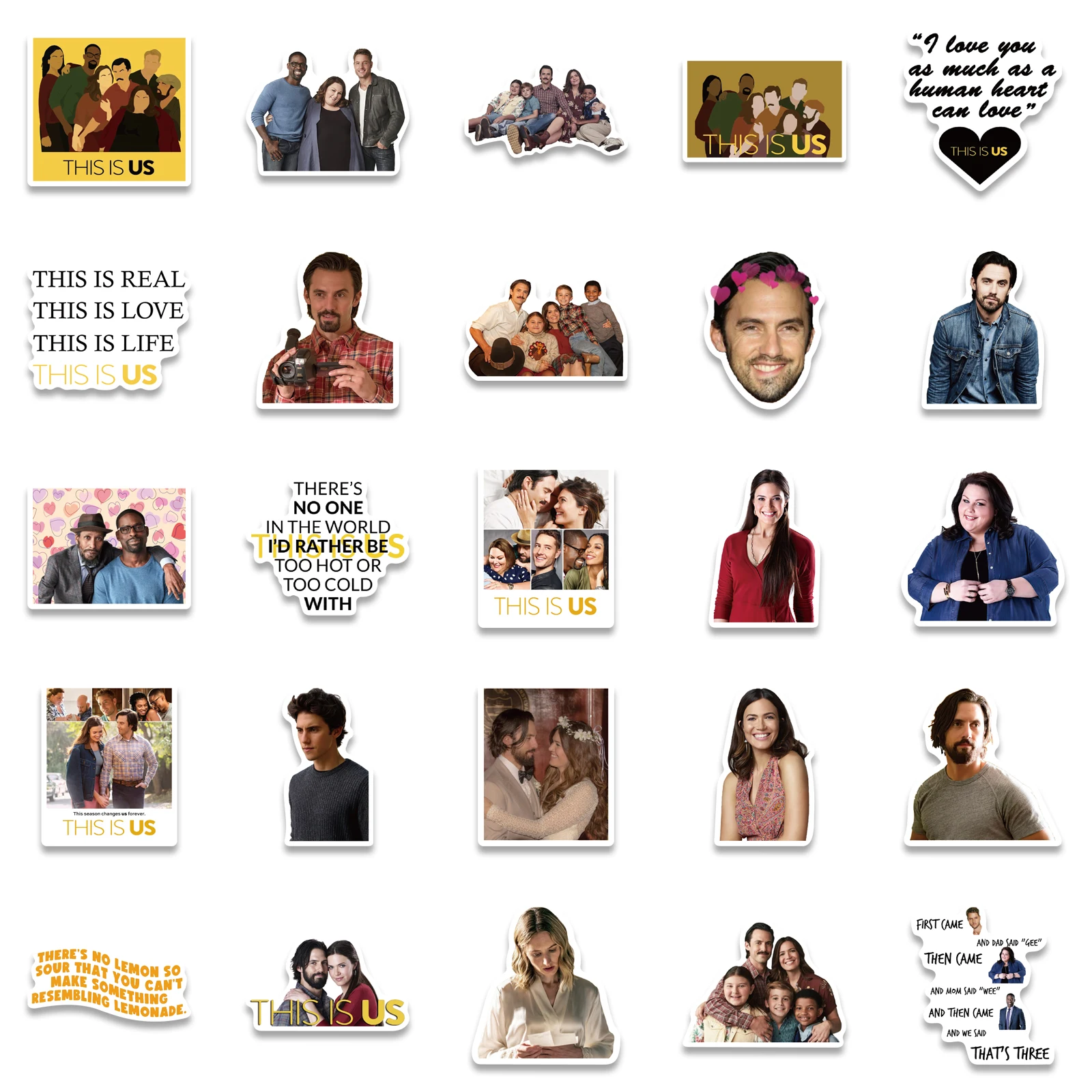 50PCS TV Show This Is Us Season Stickers Waterproof PVC For Graffiti Laptop Luggage Motorcycle Refrigerator Skateboard Toy
