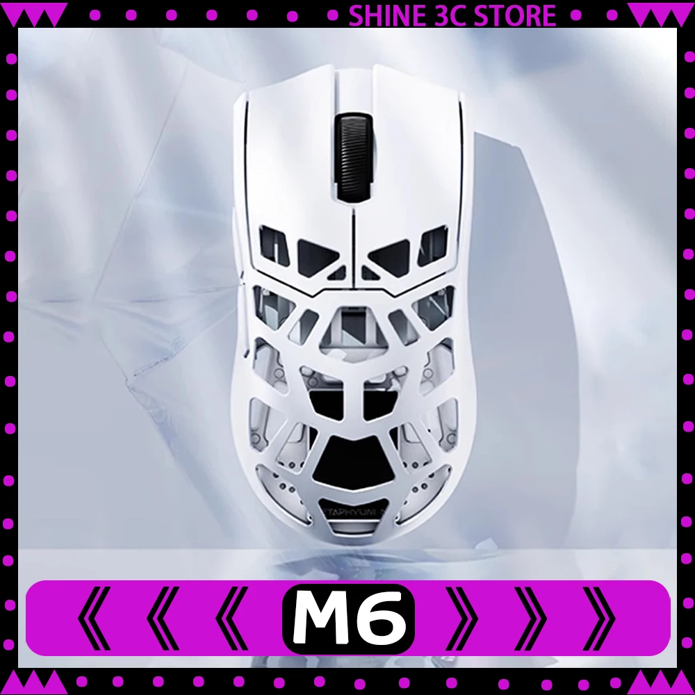 

Игровая мышь Metapanda M6, трехрежимная, из магниевого алюминиевого сплава, двойная, 8k, легкая, с отверстиями, высокопроизводительные мыши, ПК, подарки на заказ