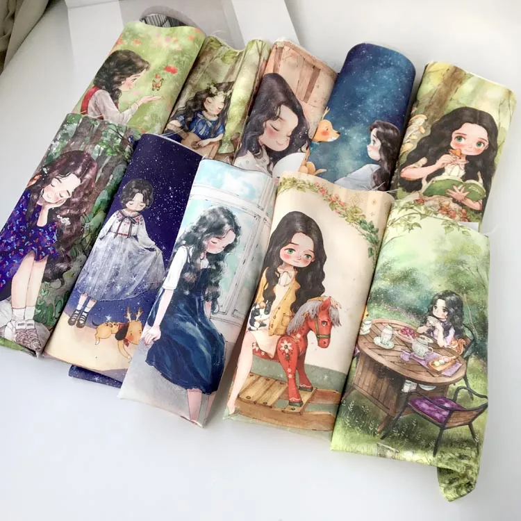 29*50cm Imitation Silk Fabric Cloth Sewing Patterns Painting Materials Crafts Textile Patchwork Diy Fabric Upholstery Bag D30
