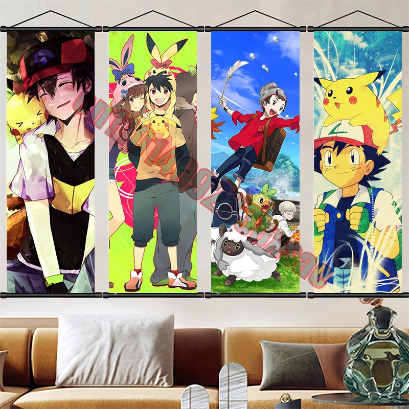 

Japanese Classic Anime Pokemon High Quality High Definition High Quality Art Scroll Painting Suitable for Bedroom Decoration