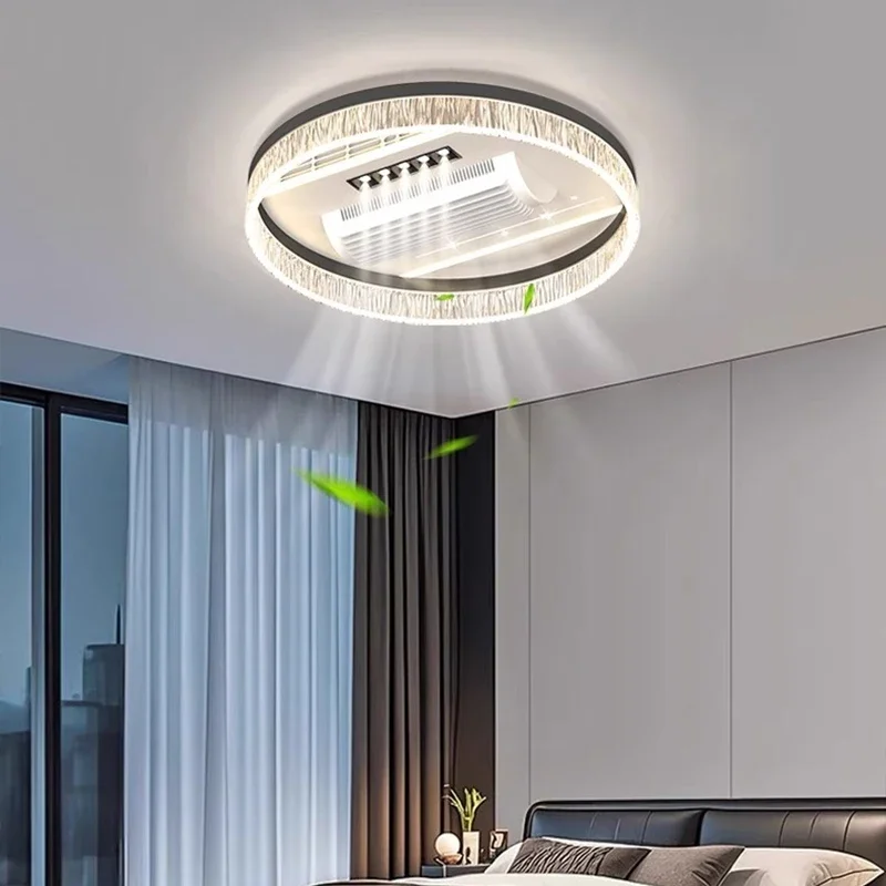 Ceiling Lamp Fan Light Invisible Bladeless With Remote Control Ceiling Fan With Light Home Decor Bedroom Dining Table Light
