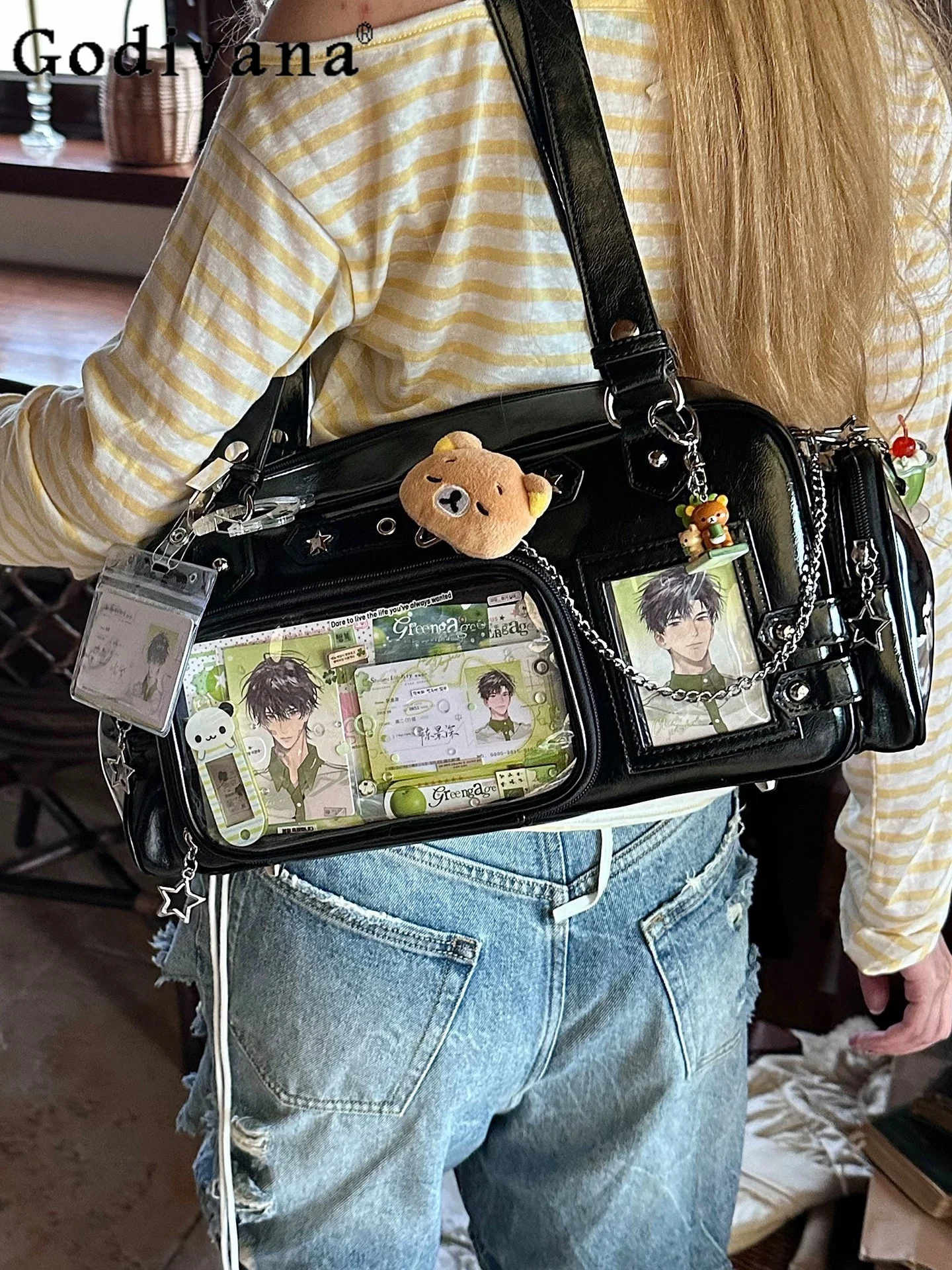 

Japanese Original Anime Lolita Pain Bag Cute Doll Bag Transparent Daily Small Capacity Crossbody Bag for Women