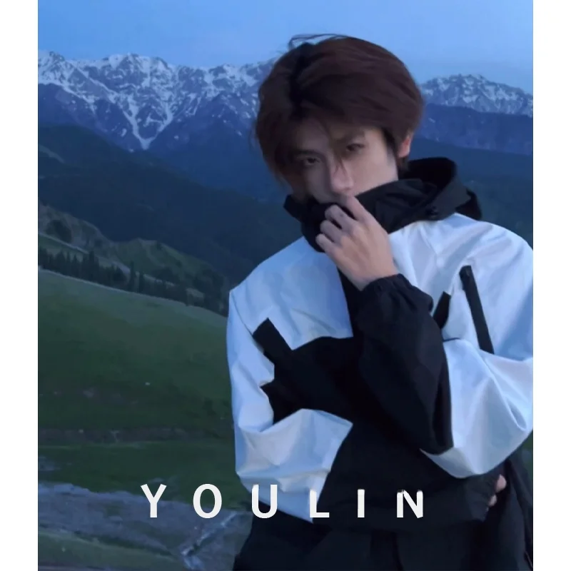 

Мужской костюм Cleanfit American Sle Outdoor Jaet, черно-белый, с элементами комбинированного дизайна, для скалолазания, унисекс, приталенный, весна-осень