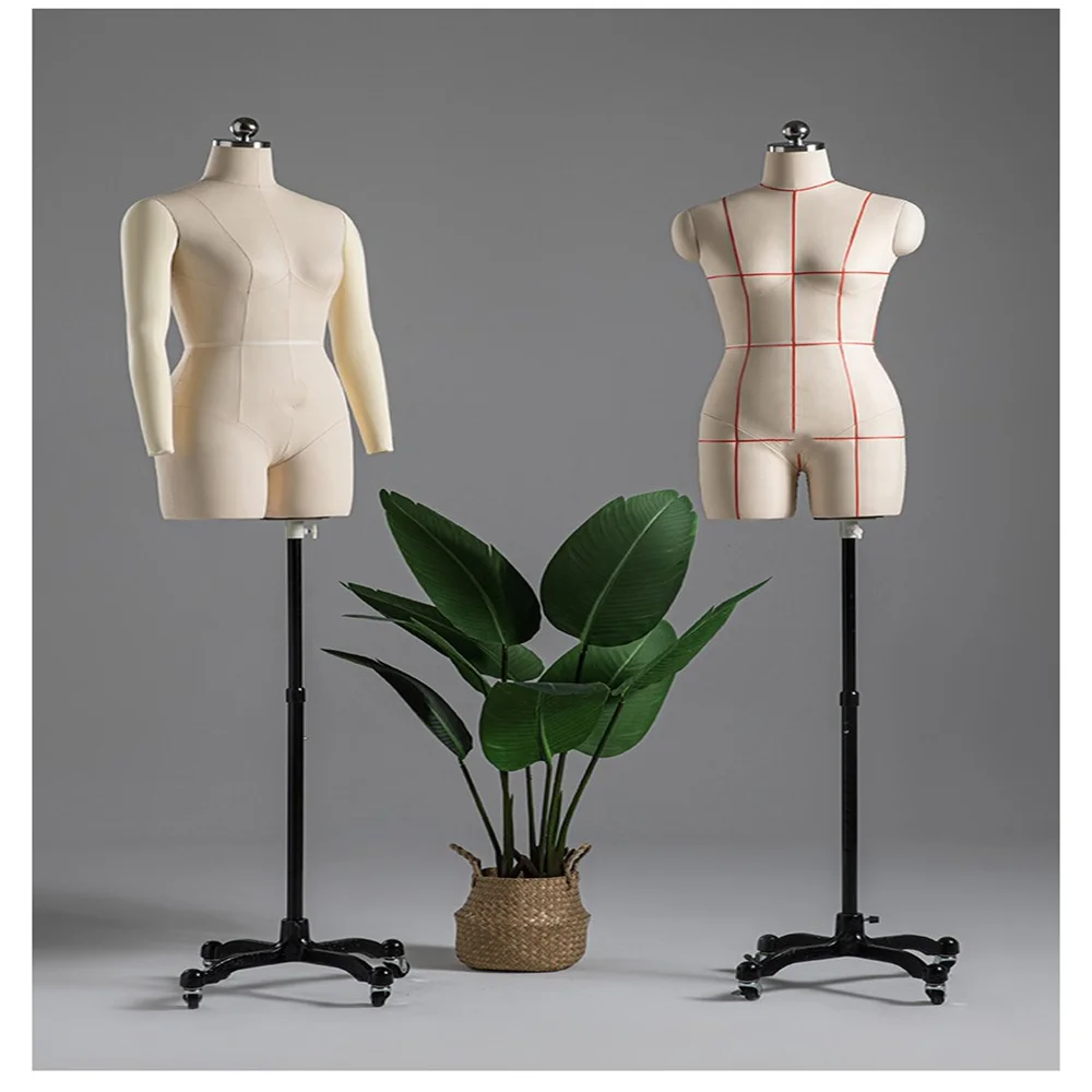 1PC Full Sewing Mannequin Body for Clothes Design, Bust Dress Form Stand, Metal Base, Female Tailor Cloth Art, D338