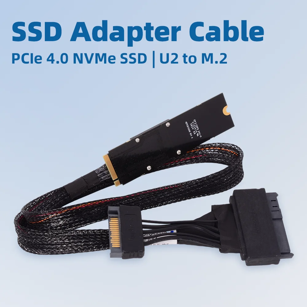 M.2 To U2 NVME SSD Adapter Cable U.2 To 8639 P5800X for Intel P4510 4500 PCI-E 4.0 55CM 80CM Only Supports Intel U2 Hard Drive
