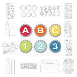 Ottle Cap Alphabet Die Metal Cutting Dies Stamps DIY Scrapbook Card Stencil Paper Cards Handmade Soda Pop Bottle Micest Friend