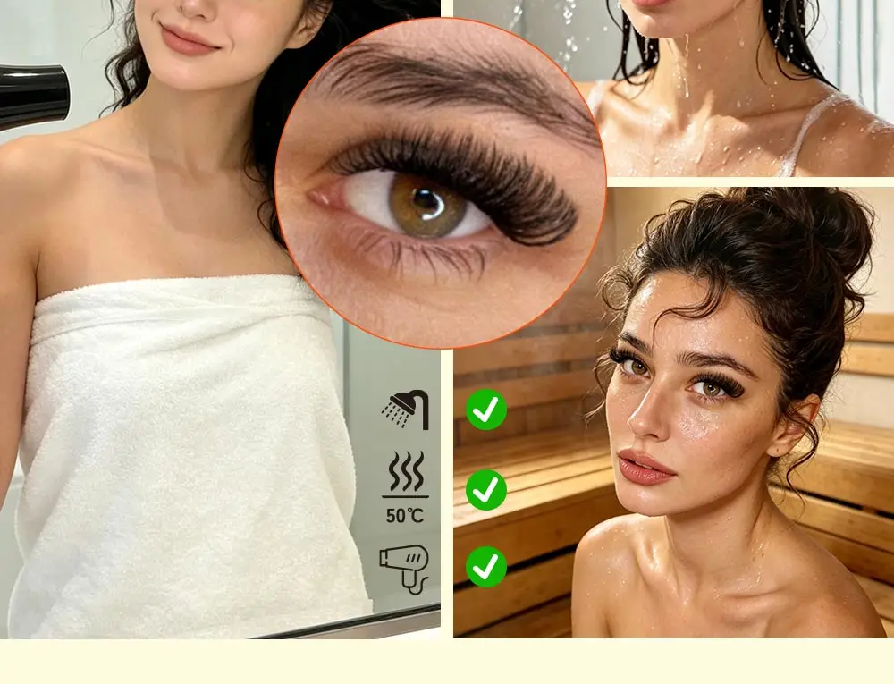 LUKATME 2 Stück Gemischte Stile YY W Wimpern + Pinzette, 4D-7D Braune Volumenfächer D/M Curl 7-15mm Großhandel Wimpernverlängerungs-Set – Detail 11