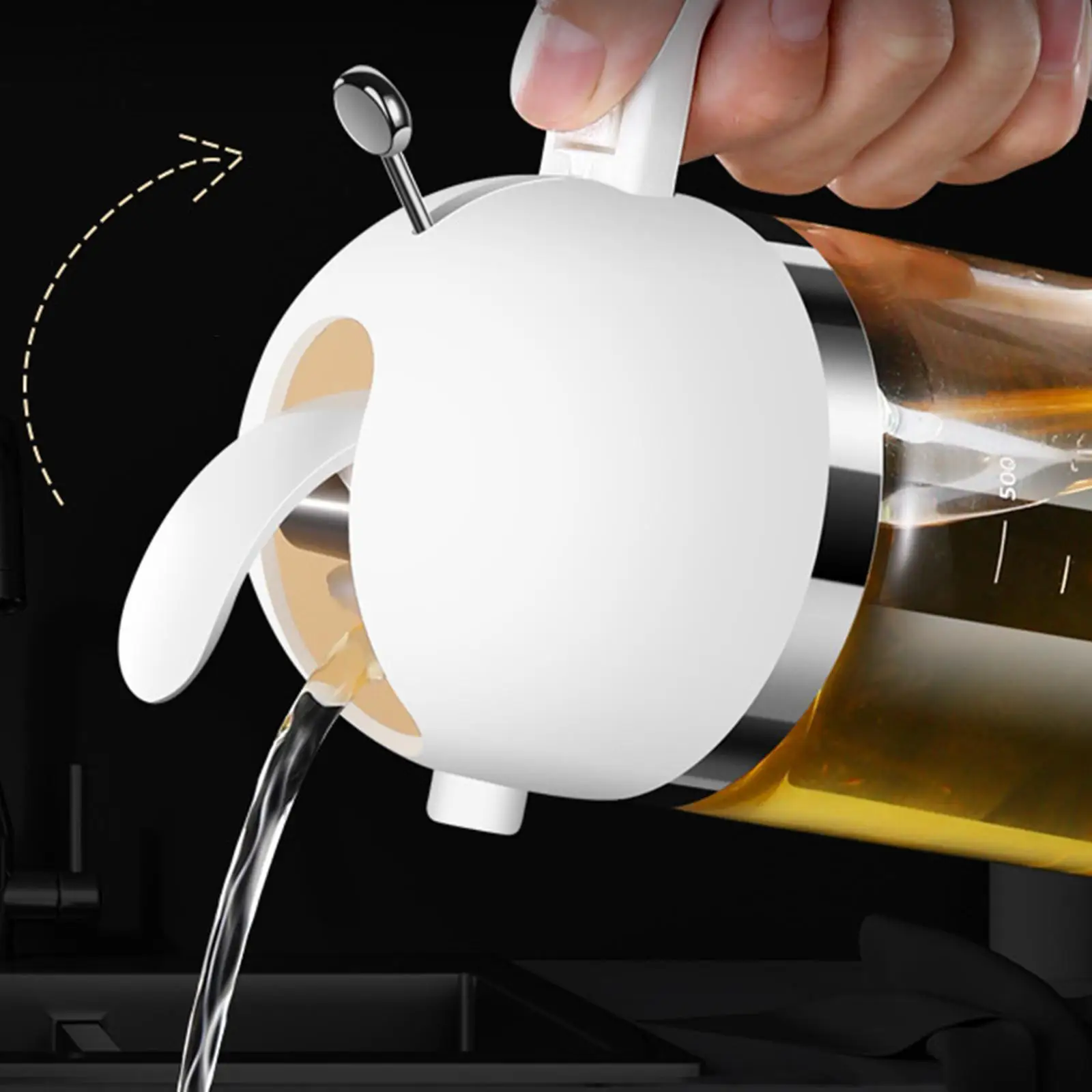 Multipurpose Oil Gadget Automatically Opened Sealed Tight Hand Operation Oil Can Container Portable for Peanut Oil
