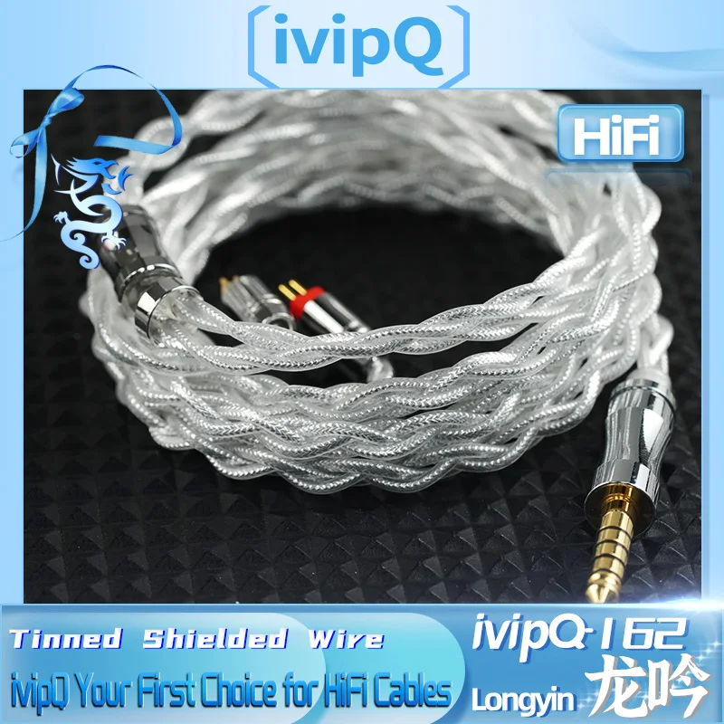 IvipQ 4 코어 주석 차폐 층 오일 침수 OFC 리츠 HiFi 이어폰 케이블, Fudu DZ4 용, 2.5mm, 3.5mm, 4.4mm 0.78, 2 핀 MMCX QDC IE900