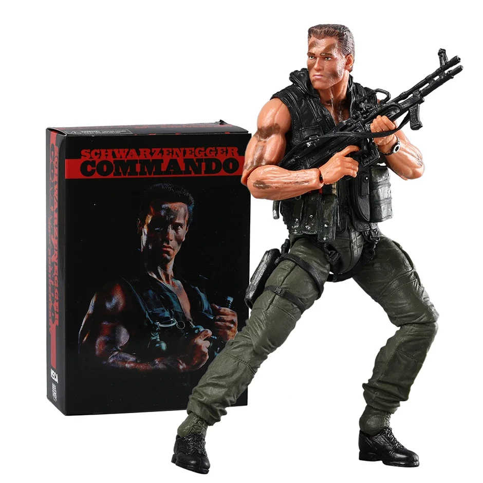 NECA Commando John Matrix Schwarzenegger Action Figure Model Toy Doll Birthday Gift