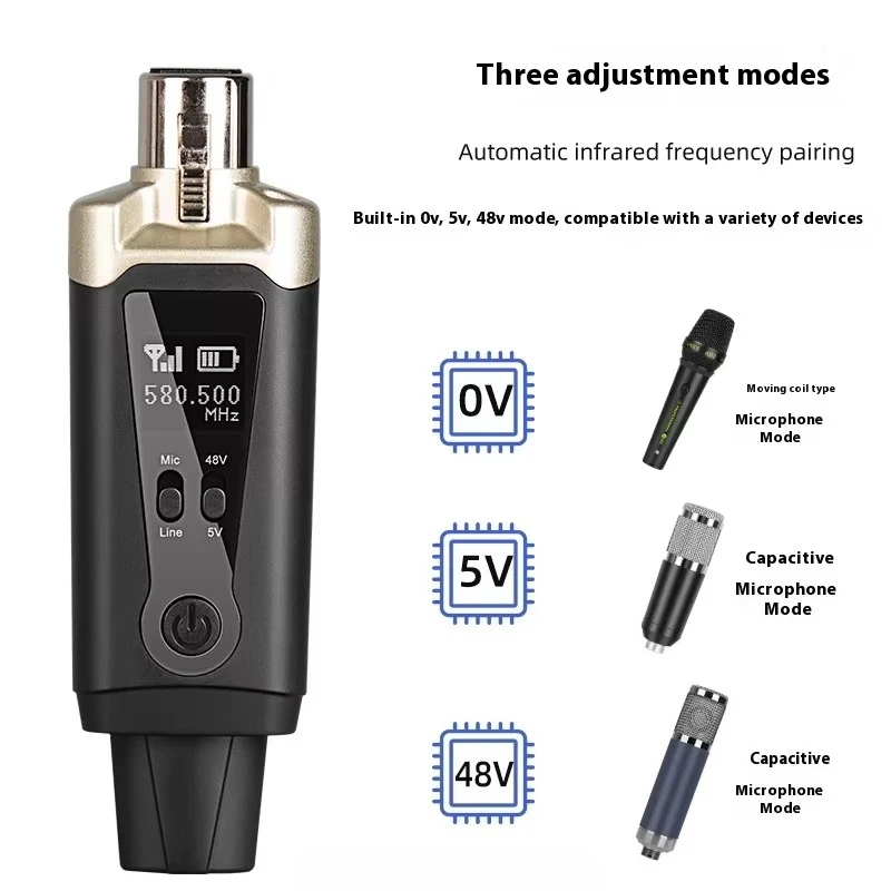 Wireless Amplifier Transmitter System Handheld Live Streaming Dynamic Coil Wired Conversion Wireless