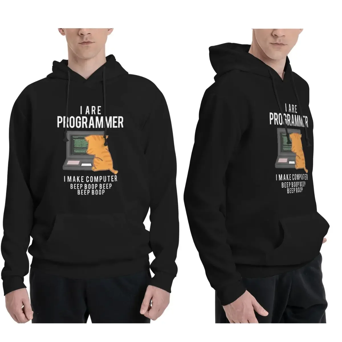 Cat I Are Programmer I Make Computer Beep Boop Hoodies Men Women Casual Pullover Sweatshirts Long Sleeve Clothing Autumn Winter