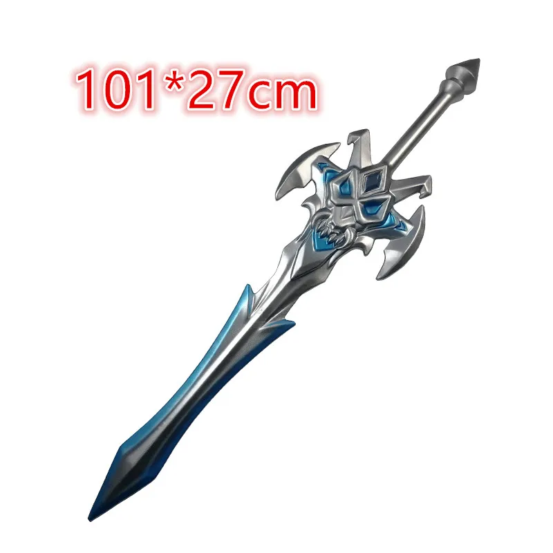 

Death Knight Sword Shield Cosplay PU Props Cos Weapon Halloween Blue Ghost Skeleton Sword Cosplay Stage props Toys Game 100cm