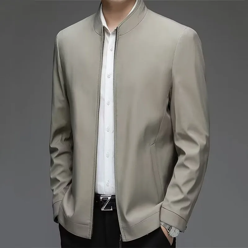 

Yangyang Reassuring Purchase Высококачественная мужская куртка Faionable Young Dad Повседневная одежда из полиэстера Busin Gentleman Sle Zippe...