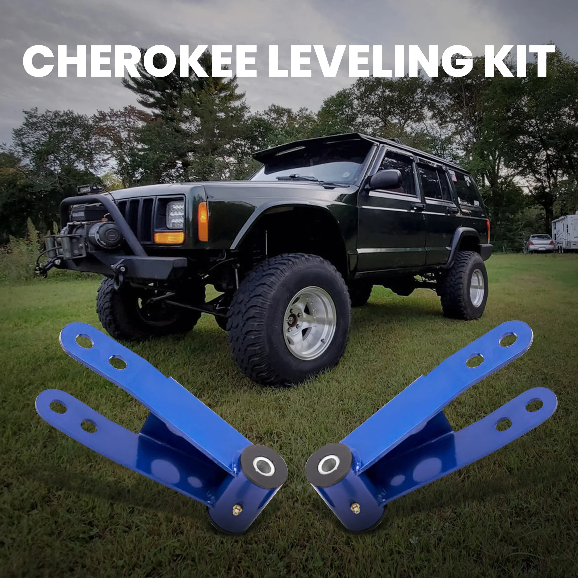 Lift Kit Front 3'' Coil Spacer Rear 2'' Shackles for Jeep Cherokee XJ 84-01 Front Level Lift Kit for XJ 1984 Transfer Case Drop