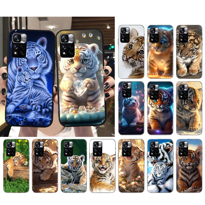 

Cute Baby Tiger Phone Case For Xiaomi Redmi note 13 12 Pro 11S 11 10 Pro 10S 12S Redmi 10 9C 13C 10C Funda