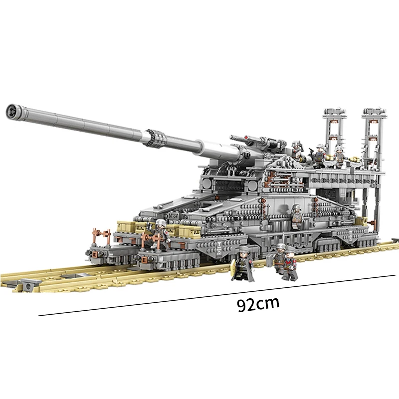 Kazi 3846pcs deutsch 80cm k [e] eisenbahn pistole dora gustav schwere pistole 3 ky zug panzer bausteine ziegel spielzeug geschenke