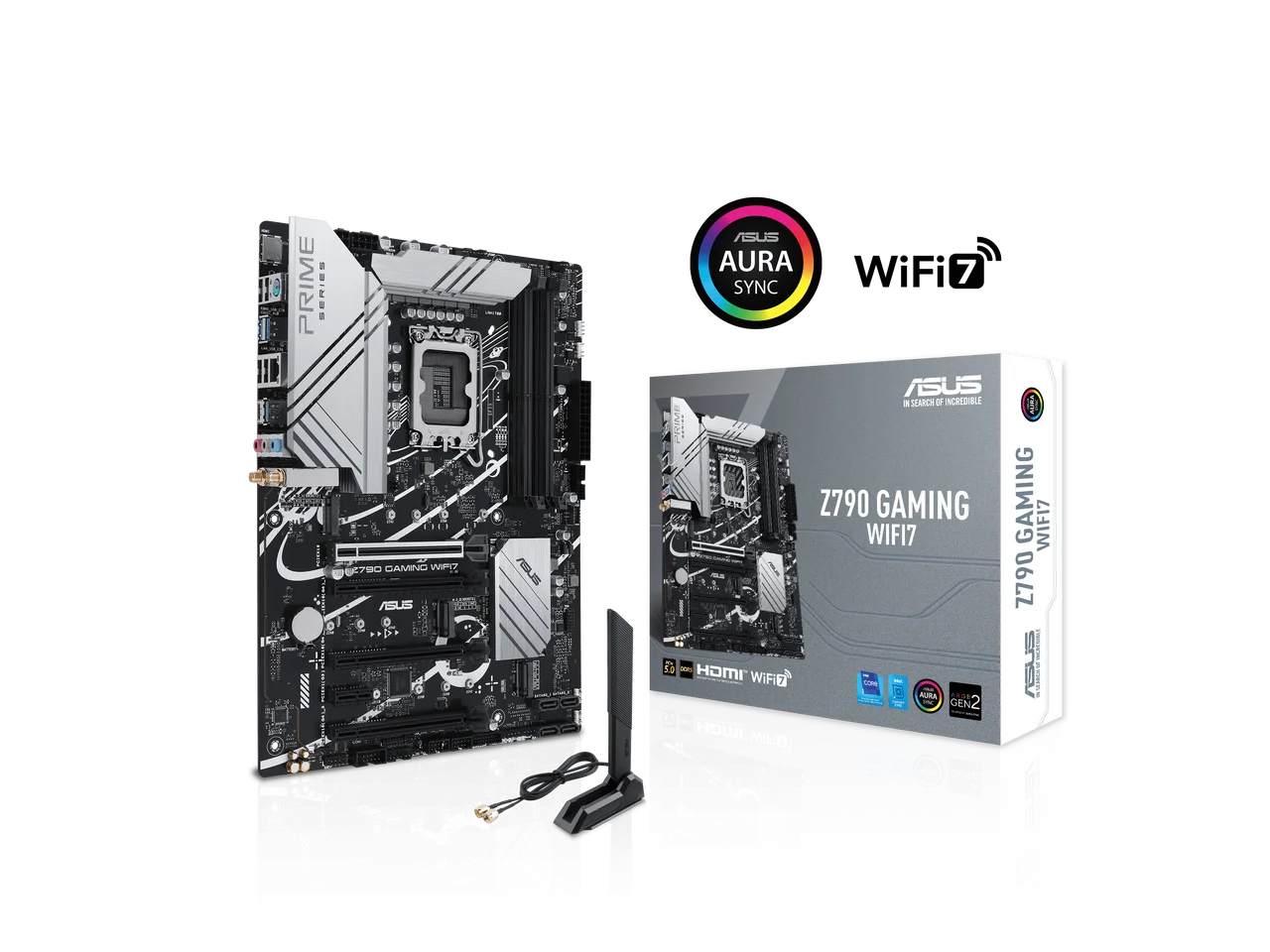 ASUS Z790 GAMING WIFI7 LGA 1700 ATX Motherboard, PCIe 5.0, 3x M.2, 14+1 DrMOS, DDR5, WiFi 7, 1Gb LAN, USB 3.2 Gen 2x2 Type-C