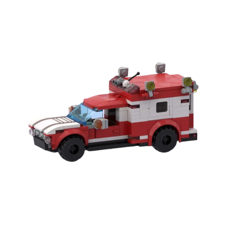 

MOC Fire Truck Model - Small Particle Building Blocks Set of 226 Pieces - Suitable for All Hobbyists to Assemble as Desktop Deco