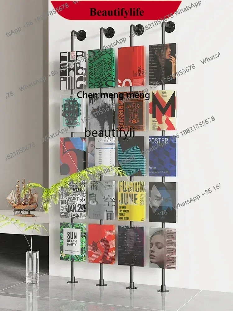 

D178 A Acrylic fun interactive rotating two sides display flip card culture photo wall partition customization replaceable inne