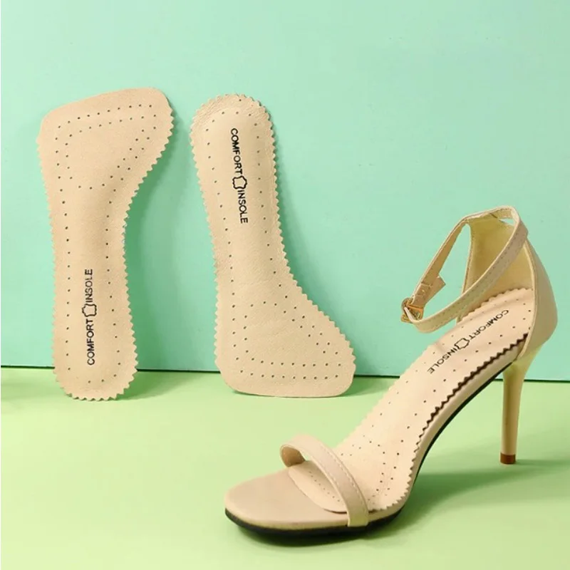 

High Heels Seven-point Pad Leather Half Pads Summer Latex Cowhide Insoles for Shoe Sandals Breathable Sweat-absorbing Deodorant