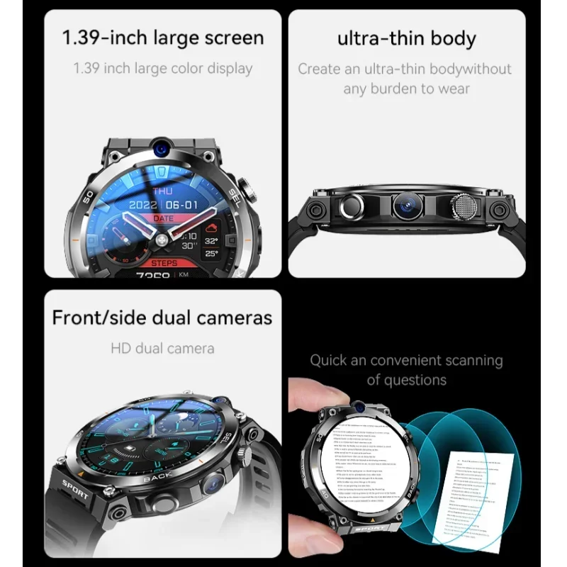 Reloj inteligente H10 4GNet Global WIFI con pantalla redonda deportiva multifuncional, reloj inteligente con posicionamiento NFC para rastreador de ejercicios