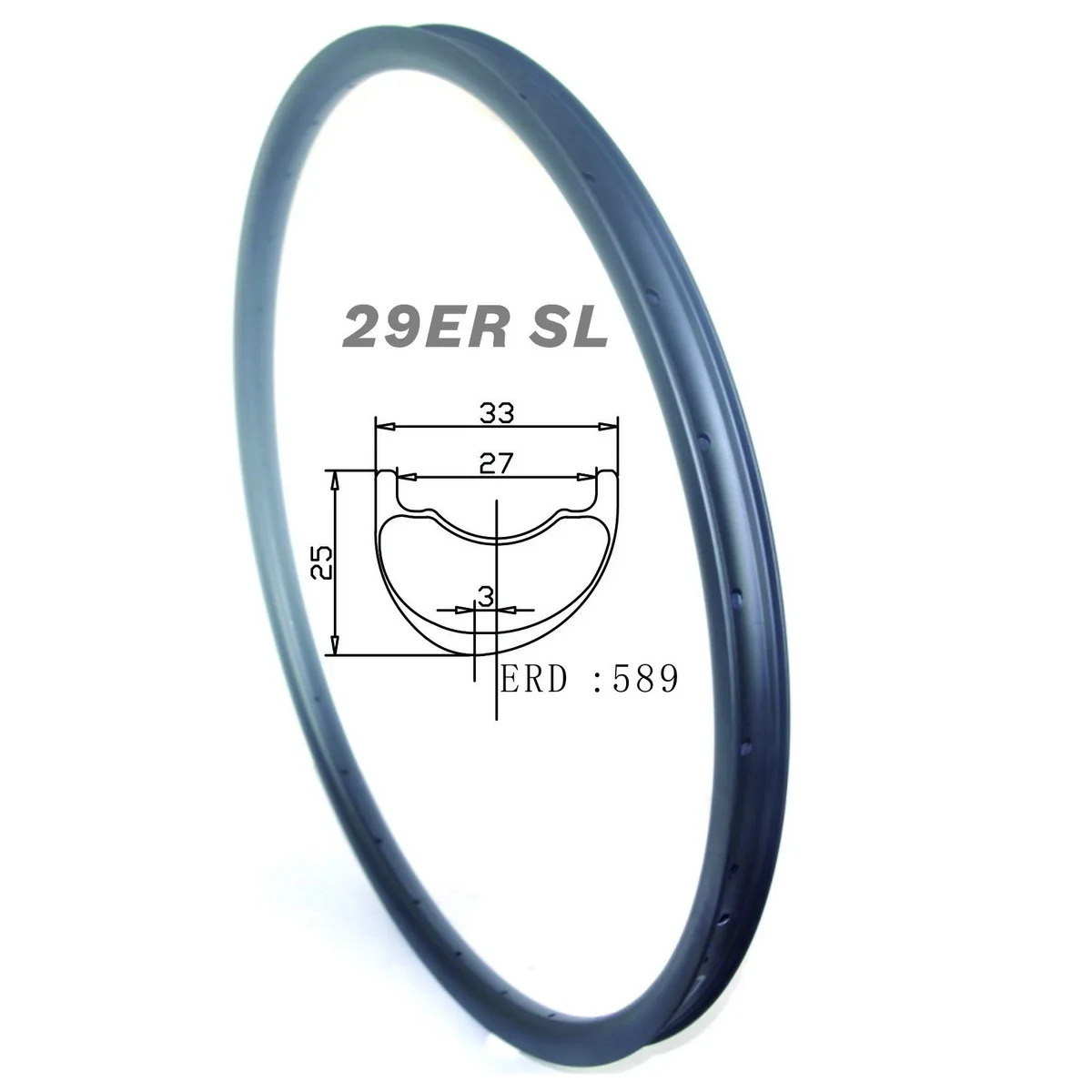 29ER Mtb Carbon Rims 33mm Width 25mm Profile Super Light 320 Gram Asymmetrical Mountain Bike Rings Toray T800 Tubeless