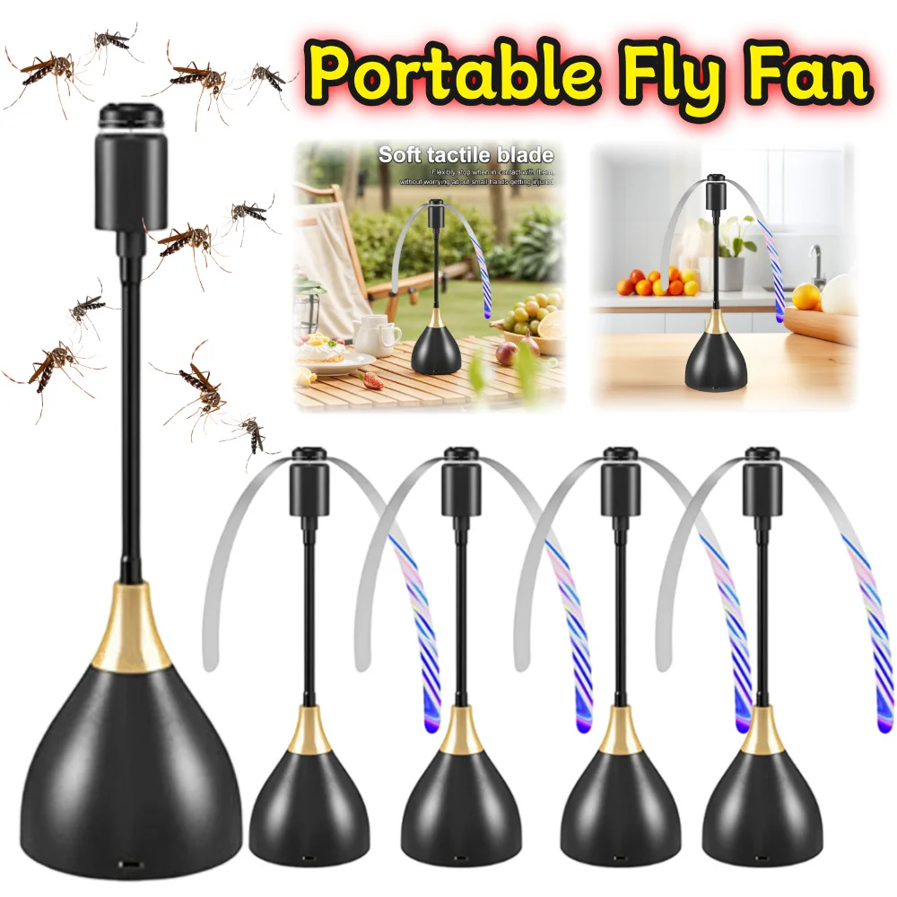 1-3PCS Fly Fans for Tables Portable Outdoor Picnic Fan Fly Repellent Fan Table Top for Picnic Restaurant Party Home BBQ Fly Fan view 2