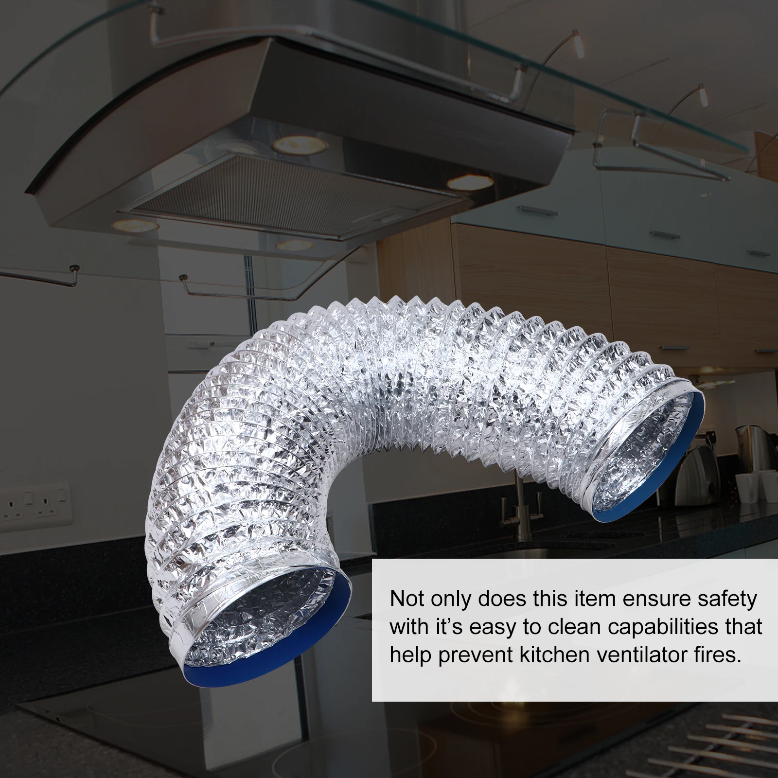 

Exhaust Pipe Telescopic Duct Flexible Air Hose Aluminum Ducting Vent Ventilation Versatile Foil Kitchen