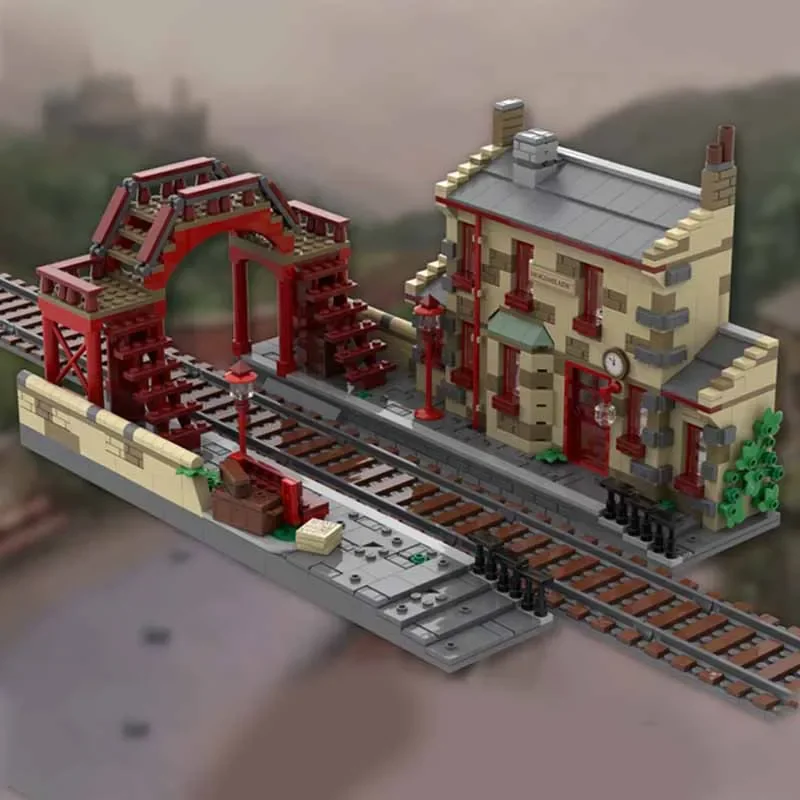 Bloc de construction Moc City Street View, Station de maison, modèle technologique, brique, assemblage à monter soi-même, jouet modulaire pour cadeaux de vacances