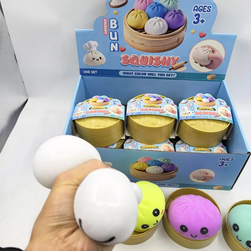 

Новая красочная игрушка-антистресс в виде пельменя/булочки с пароваркой, сенсорная игрушка-сквиш, имитация еды, подарок