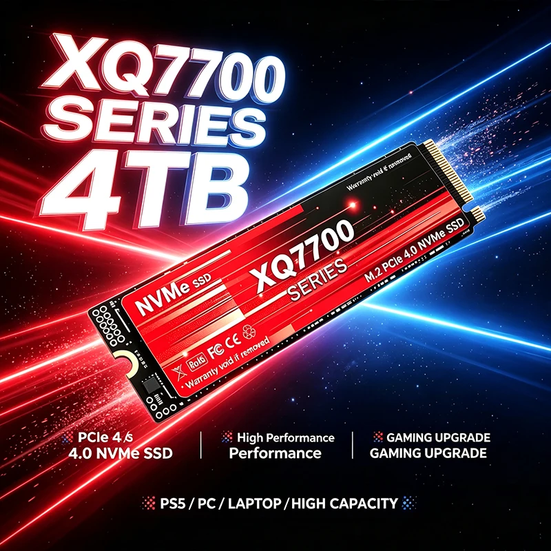 XQ7700 Series NVMe SSD 4TB Internal Solid State Drive Up to High‑Performance Storage Upgrade for PS5 Desktop Laptop PC