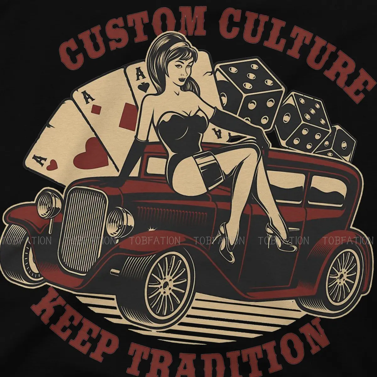 Vintage Custom Culture Pin Up Girl Tshirt Large Graphic T Shirt Punk Hot Sale 100% Cotton O-Neck Men\'s Clothes