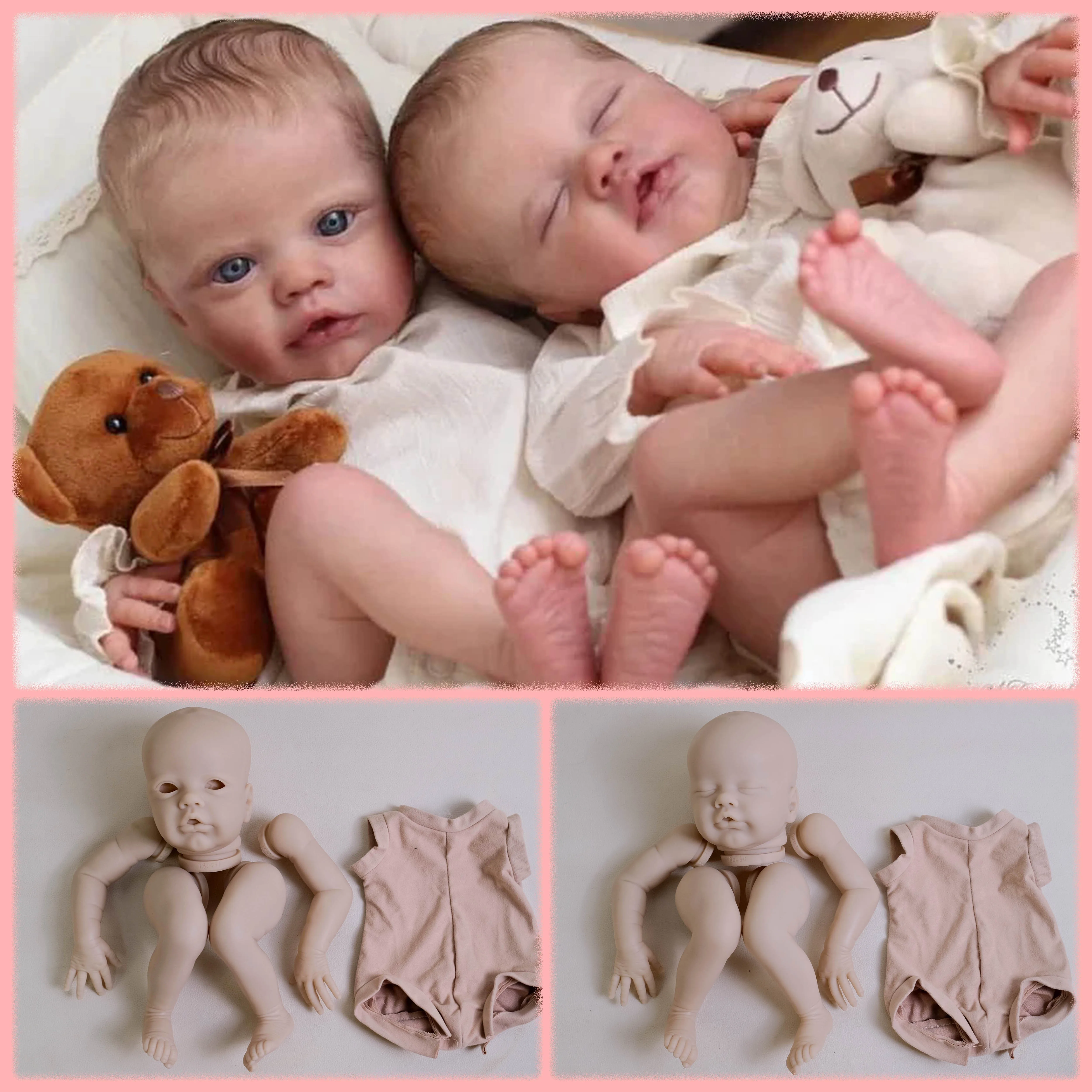 19Inch Primrose Asleep/Awake Limited Edition Reborn Doll Kit Un painted Blank Doll Parts Lifelike Soft Touch With Cloth Body